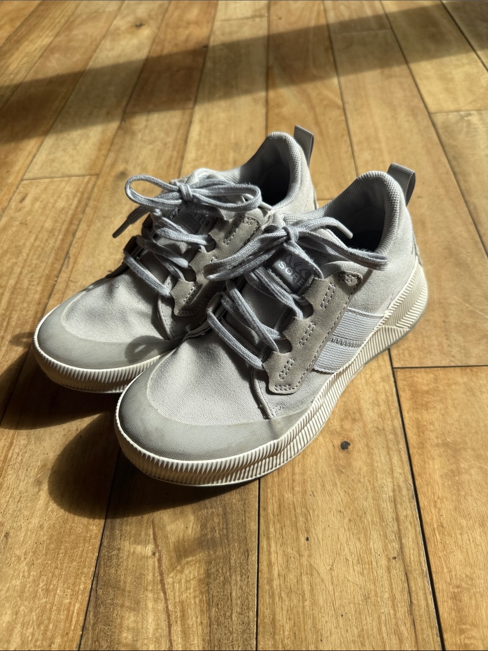 Sorel Kids Light Grey Lace-Up Sneakers